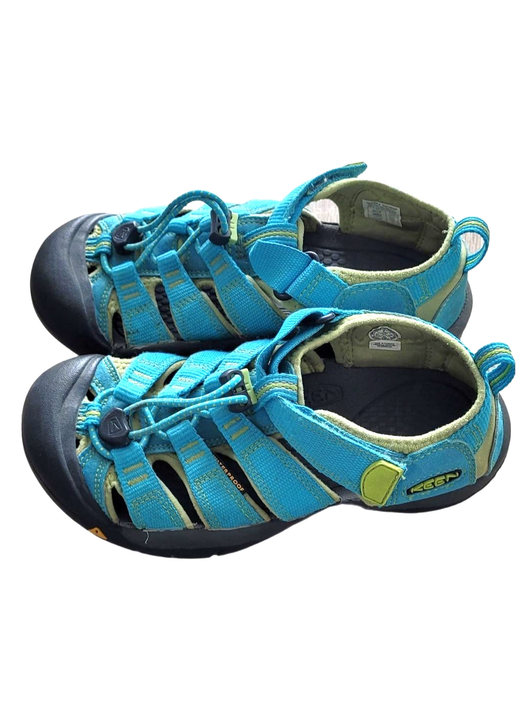 Used Kids Newport Water Sandals by KEEN Big Kids' Size 2-Blue and Green