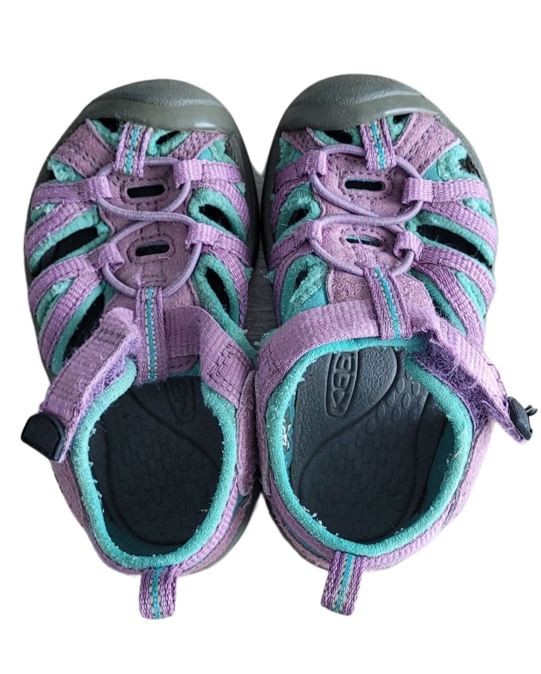 Used Kids Newport Water Sandals by KEEN Toddler Size 6-Purple with Green