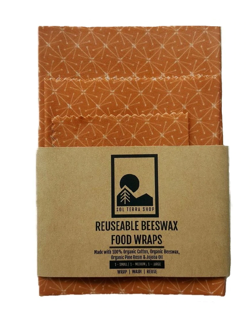 Reusable Beeswax Wraps Assorted Sizes (3 Pk)