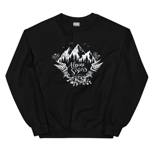 Open image in slideshow, Crewneck Sweatshirt: Alpine Sisters Mountains
